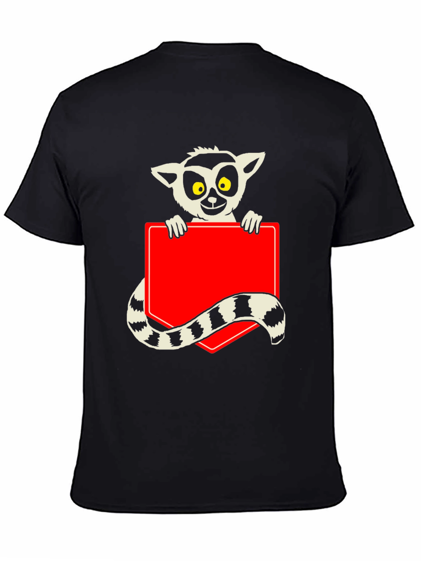 Lemur Graphic Print Black T-Shirt