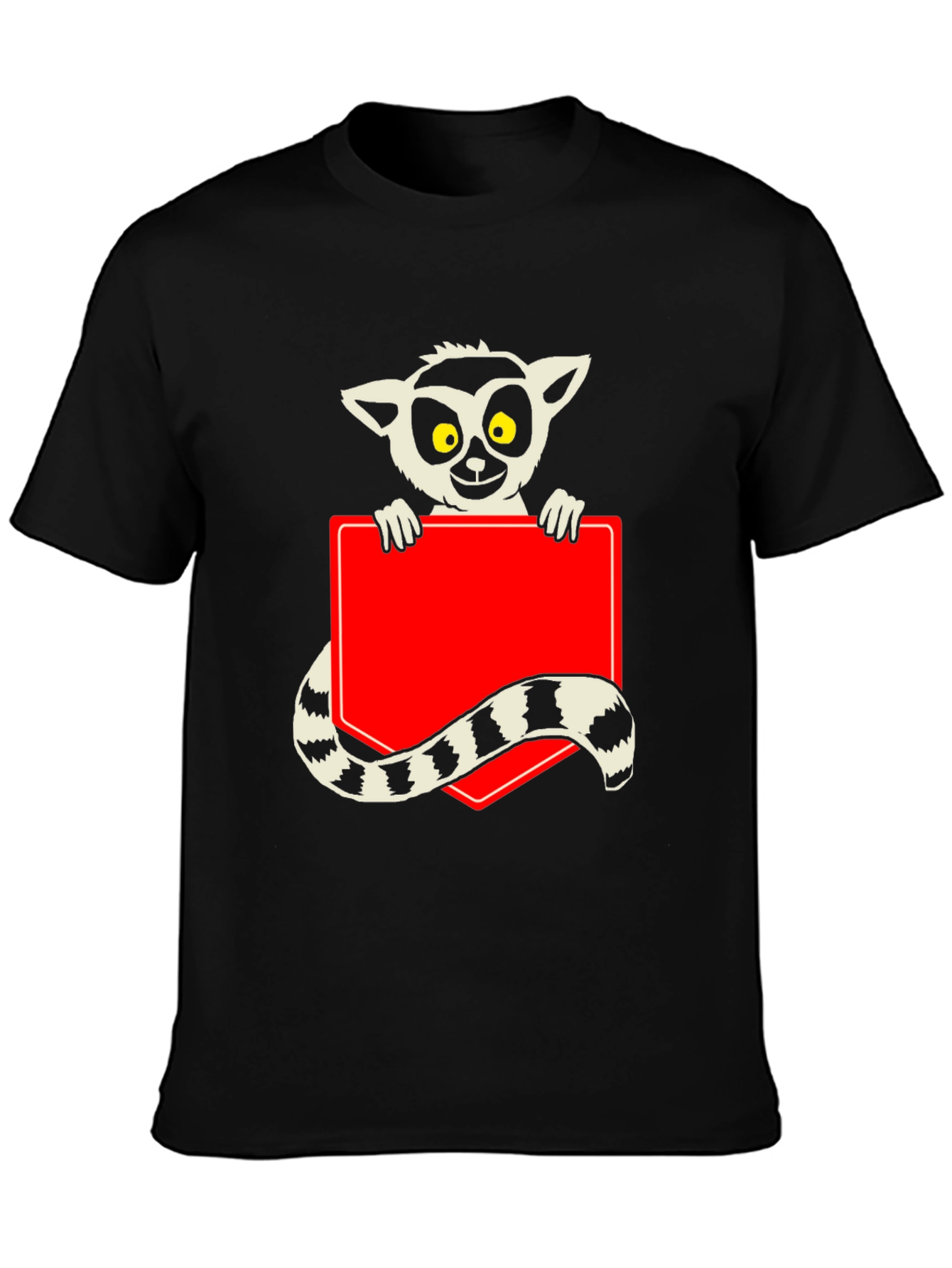 Lemur Graphic Print Black T-Shirt