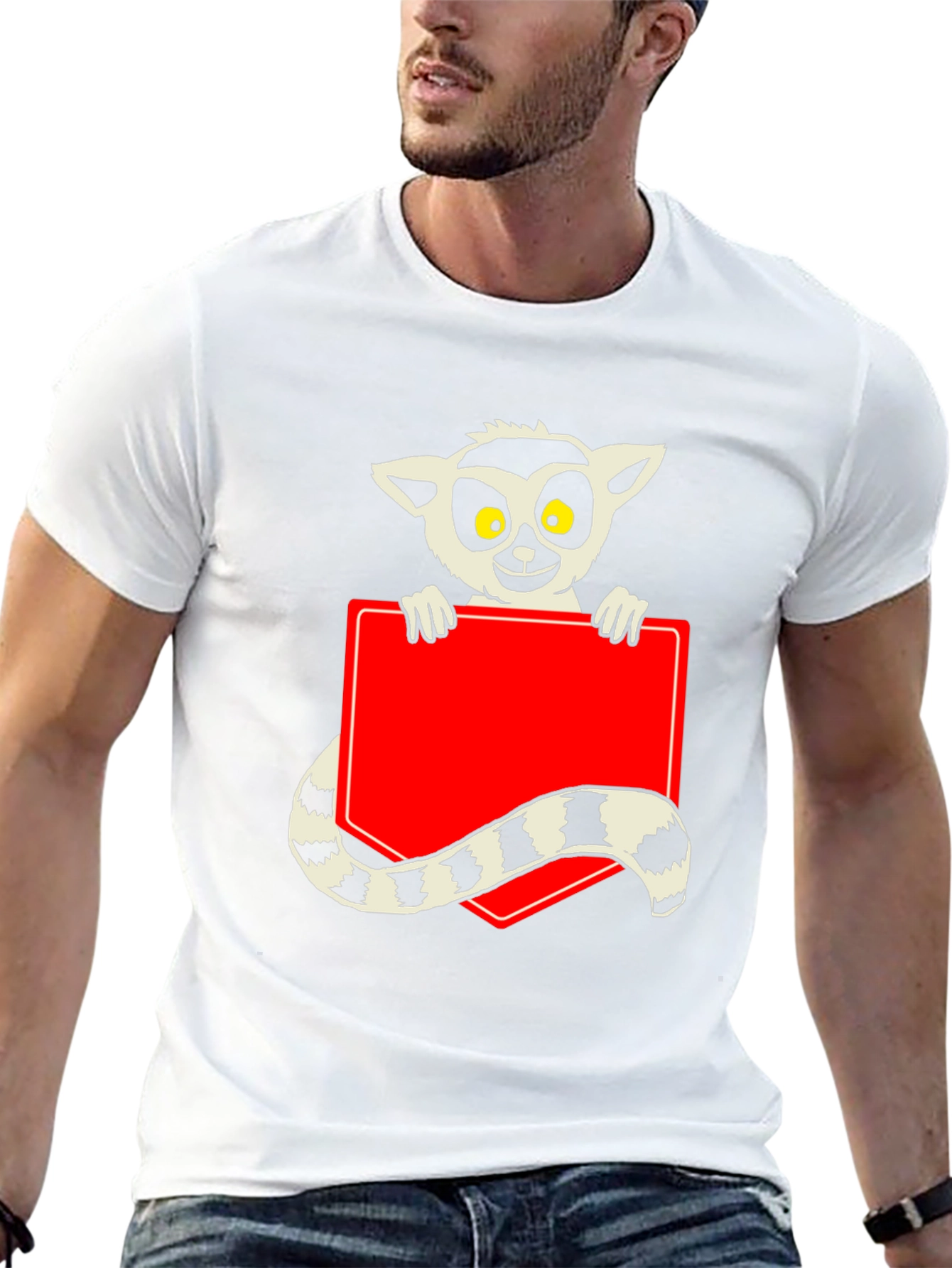 Lemur Graphic Print Black T-Shirt