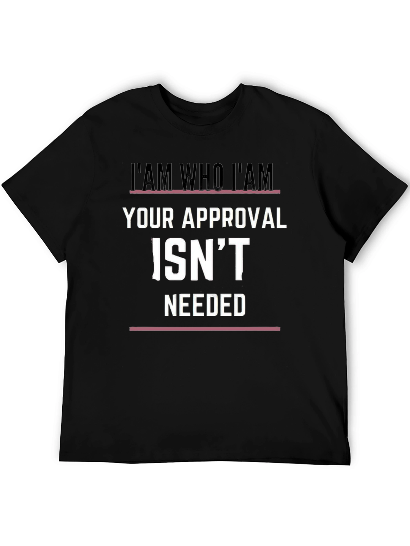 I AM WHO I AM Slogan Graphic Black T-Shirt