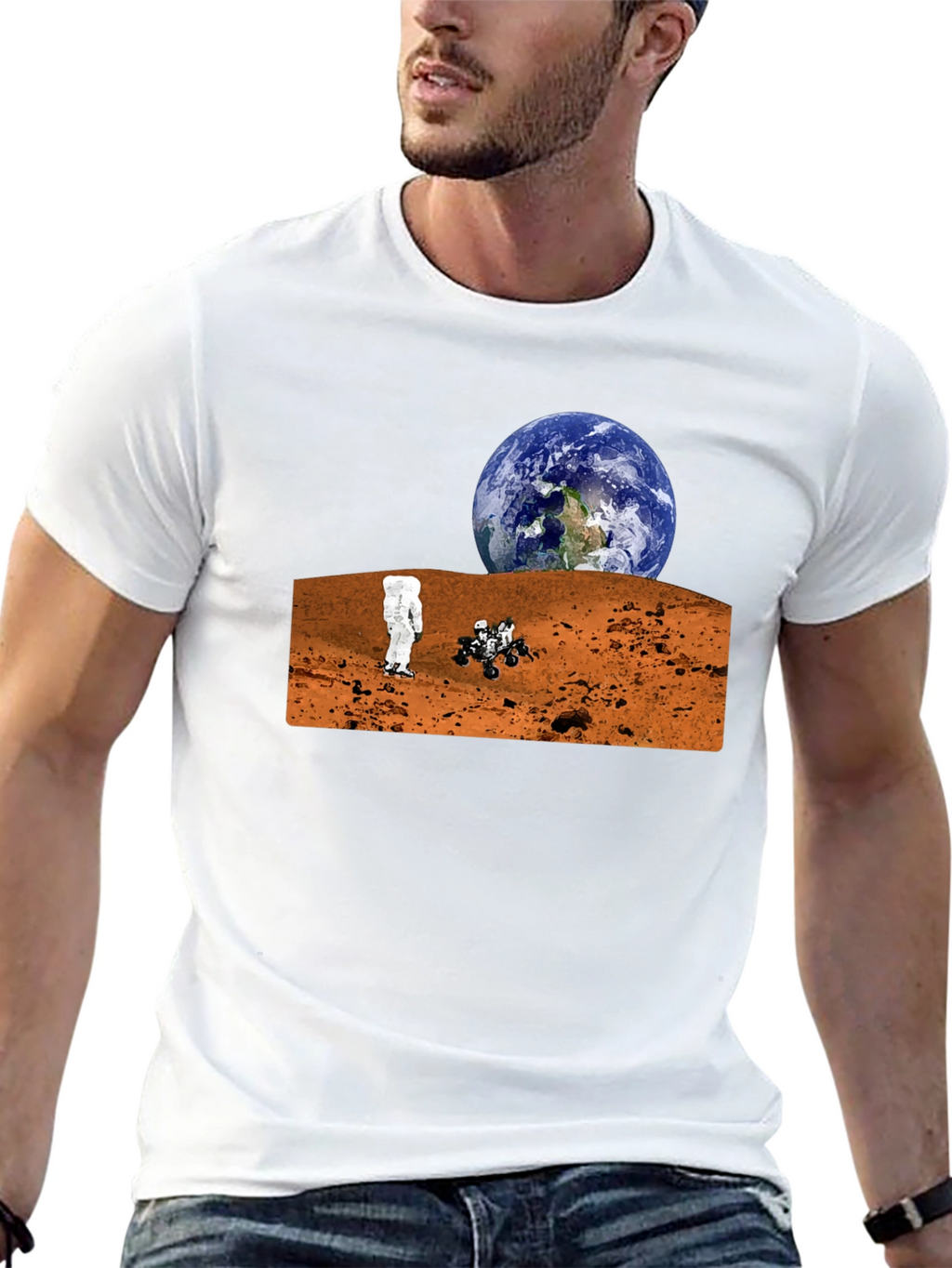 Mars Exploration T-Shirt - Earthrise Design