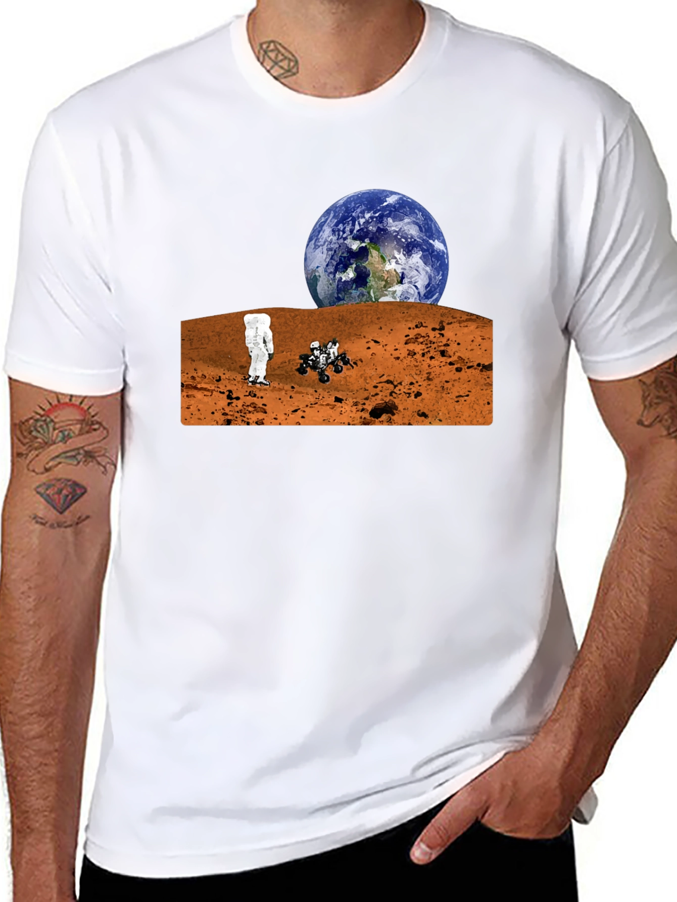 Mars Exploration T-Shirt - Earthrise Design