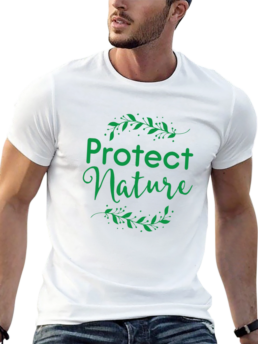 Protect Nature Graphic Tee - Eco-Friendly Black T-Shirt