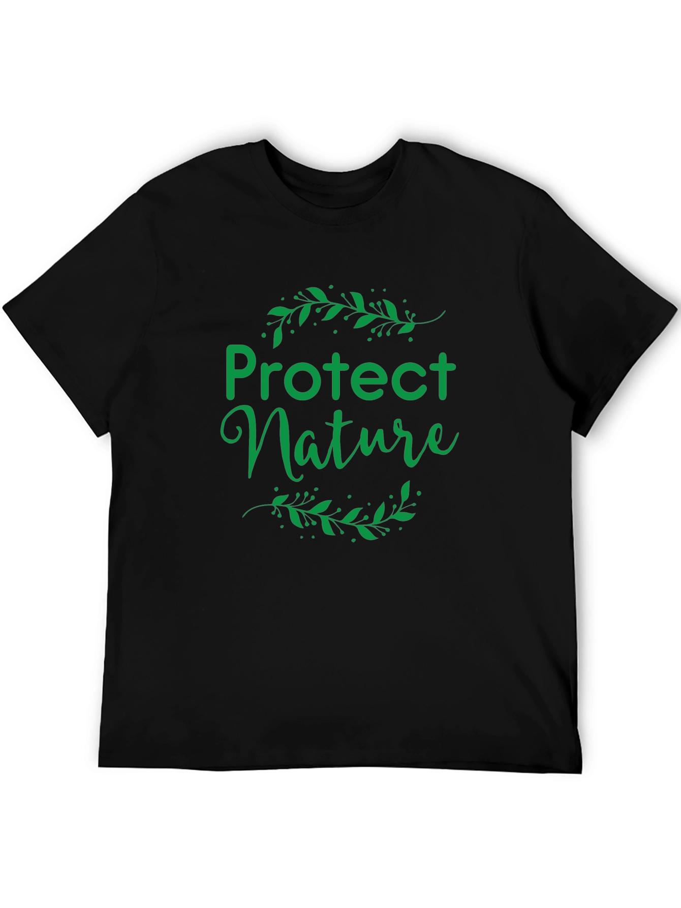 Protect Nature Graphic Tee - Eco-Friendly Black T-Shirt