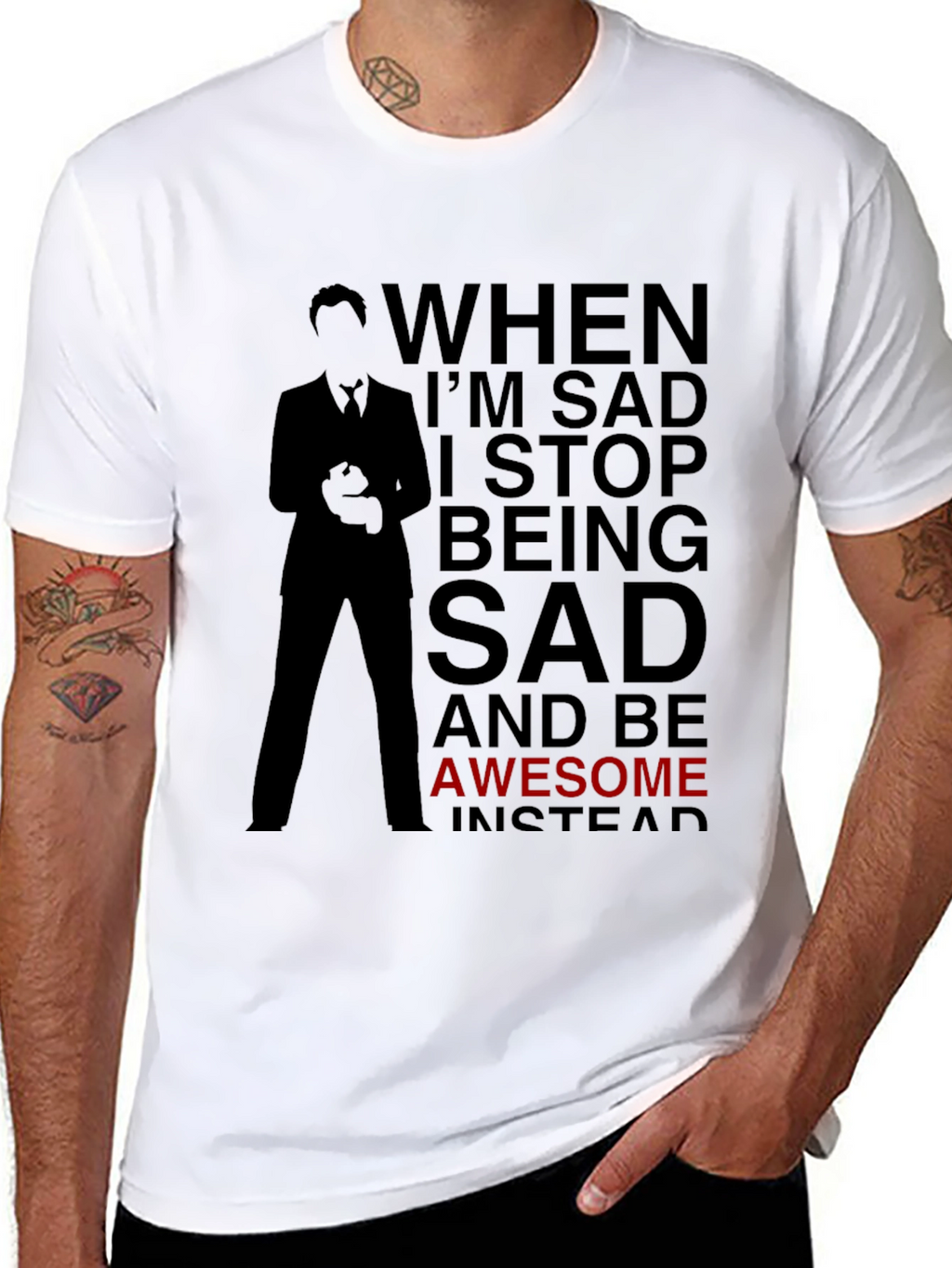 Awesome Instead T-Shirt - Black Graphic Tee