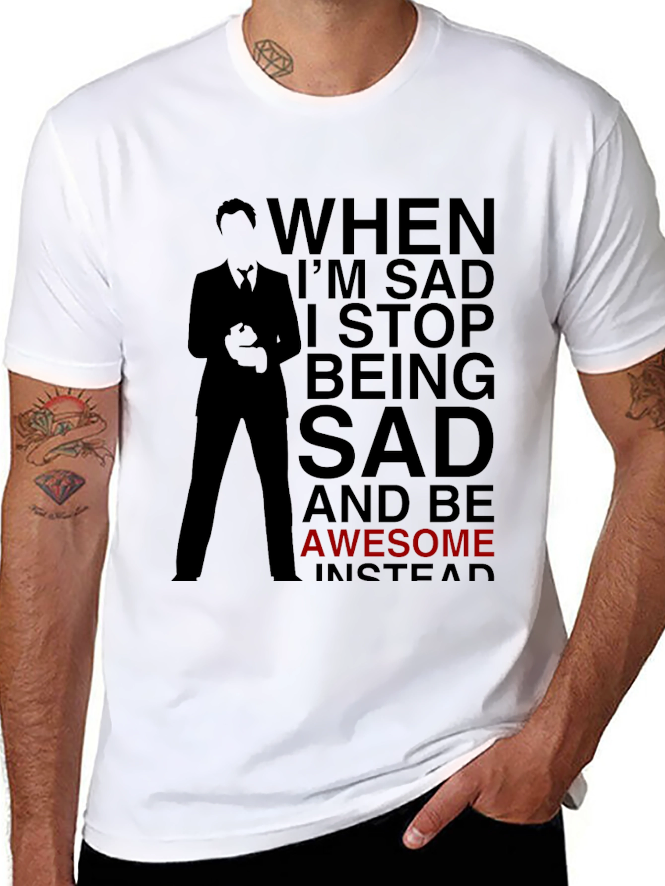 Awesome Instead T-Shirt - Black Graphic Tee