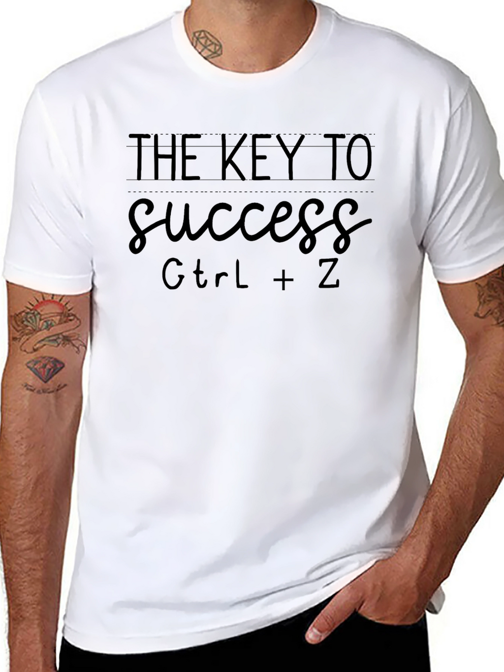 The Key to Success Ctrl+Z Black T-Shirt