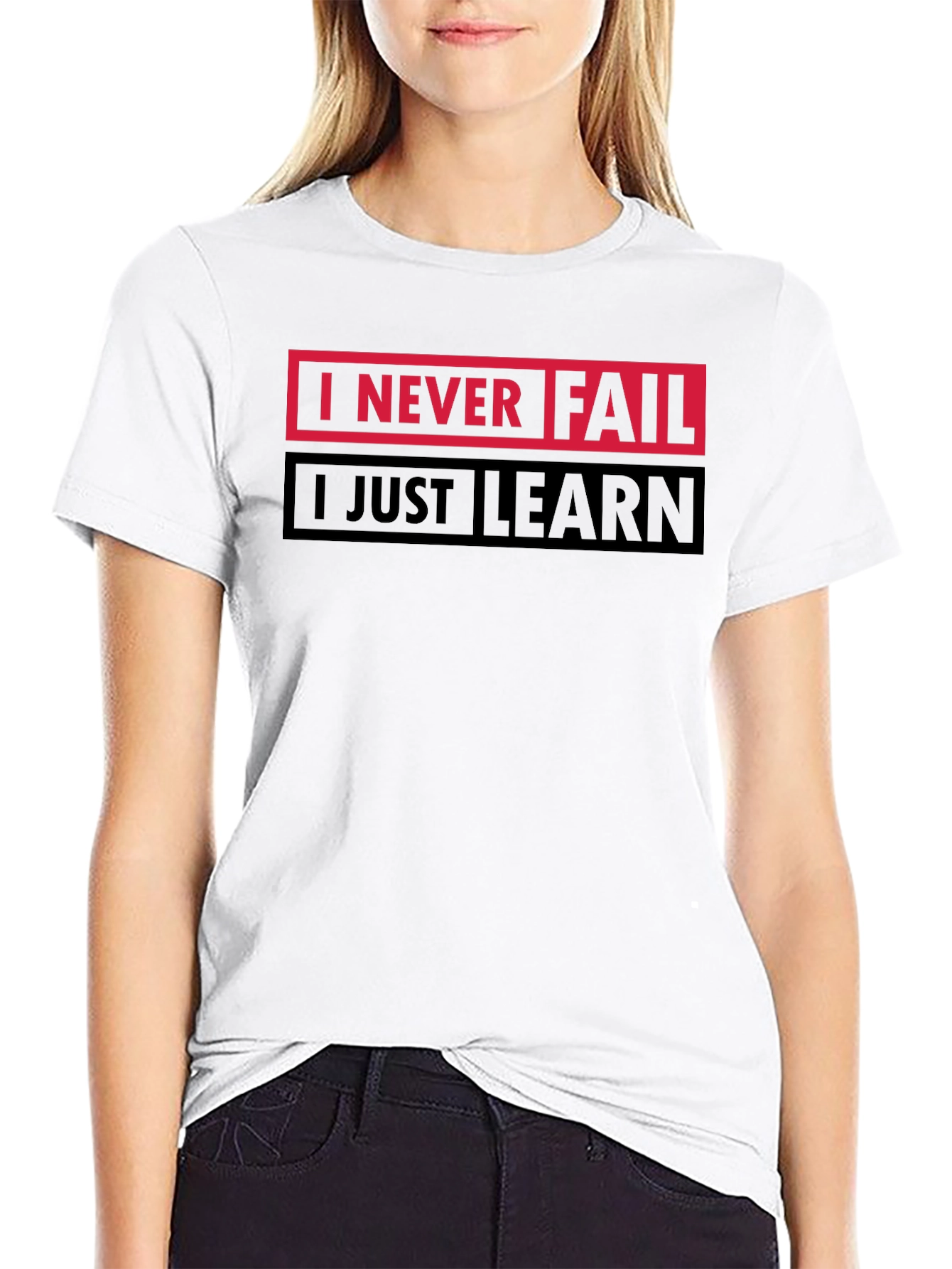 I Never Fail I Just Learn Black Graphic Tee