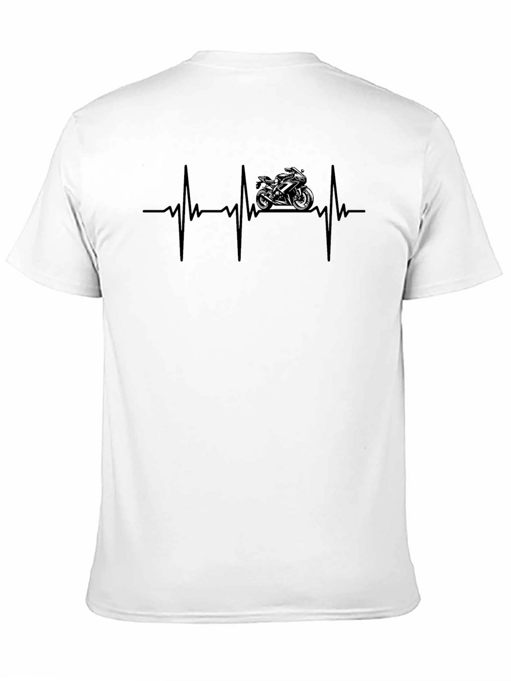 Motorcycle Heartbeat Graphic Tee - Black