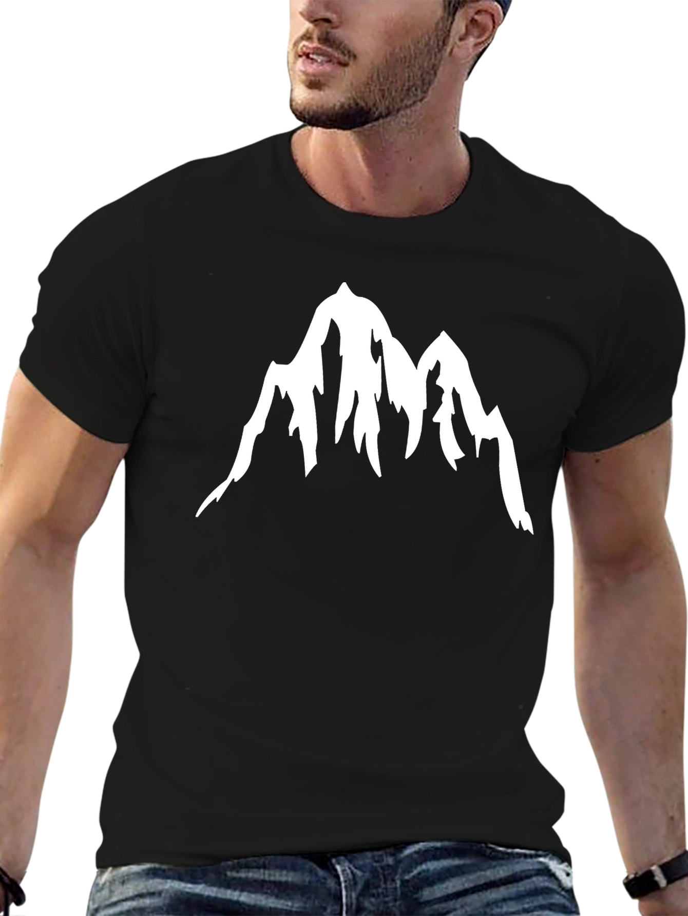 Mountain Peak Graphic Tee - Black Casual Shirt