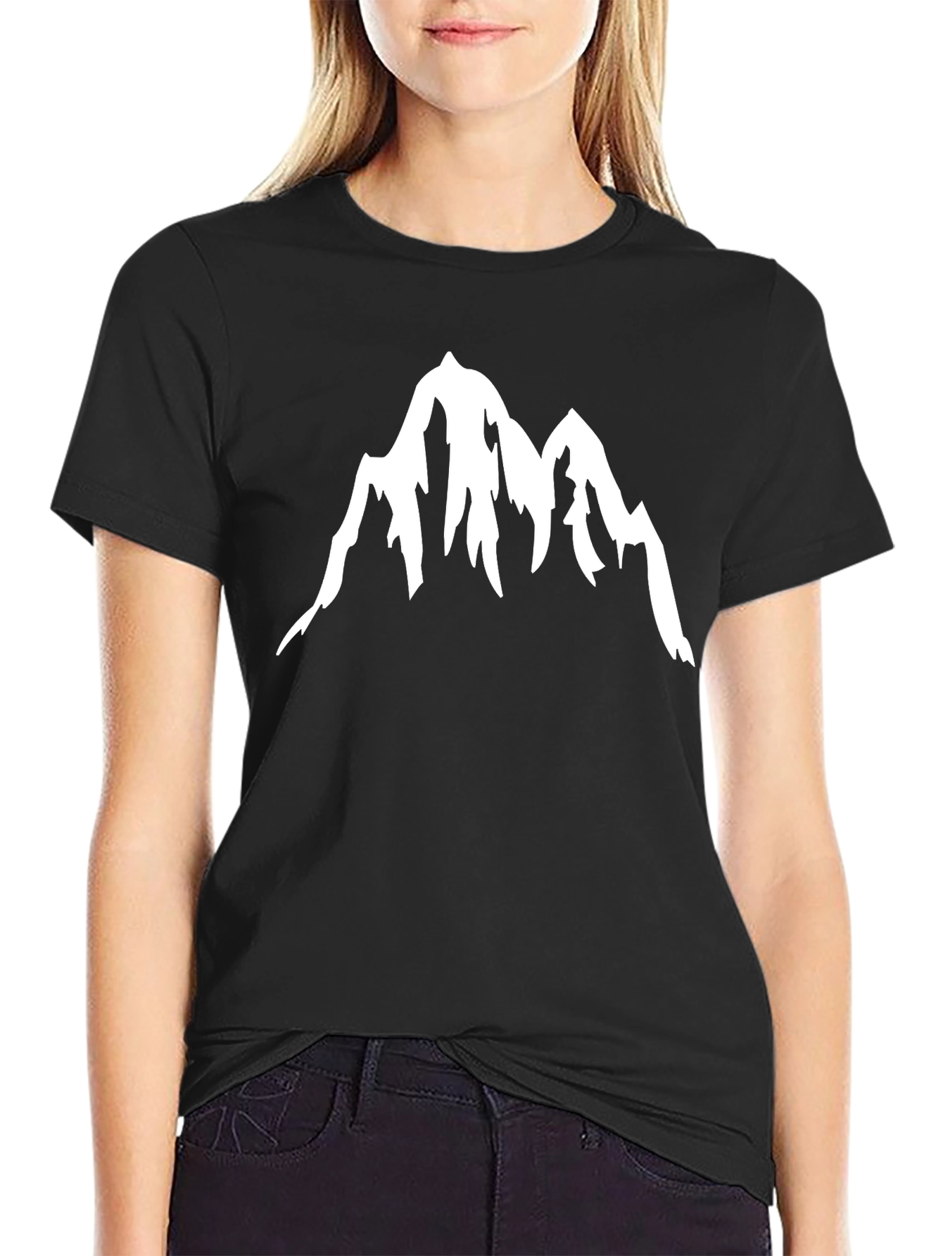 Mountain Peak Graphic Tee - Black Casual Shirt