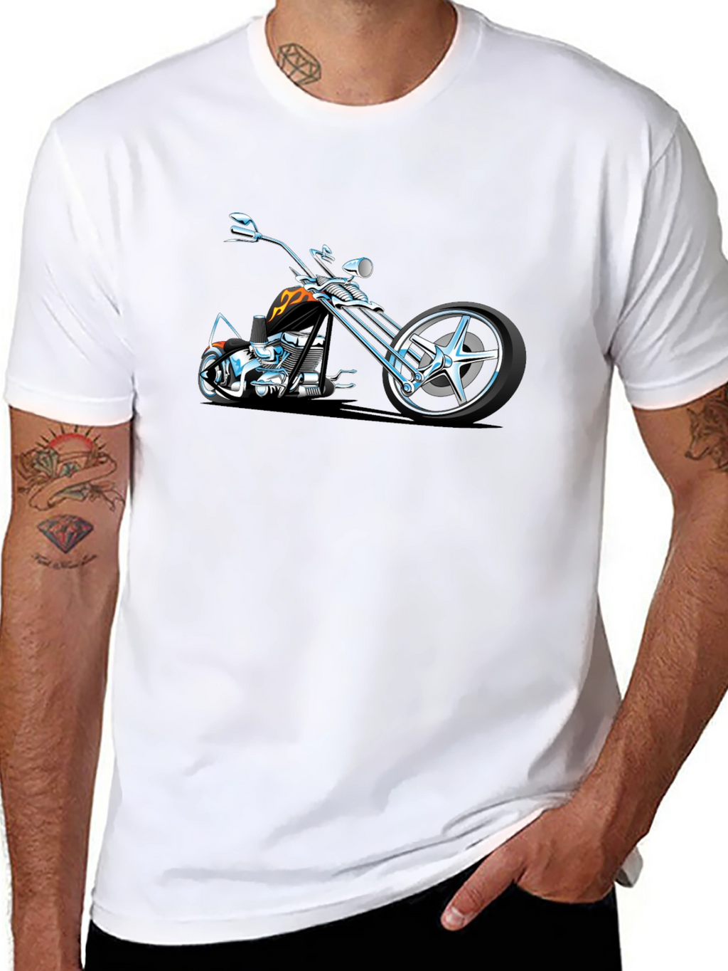 Cool Motorcycle Graphic Tee - Black