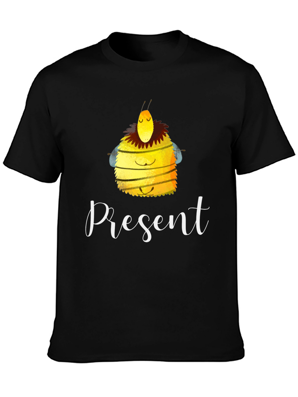Present Bee Graphic T-Shirt - Black
