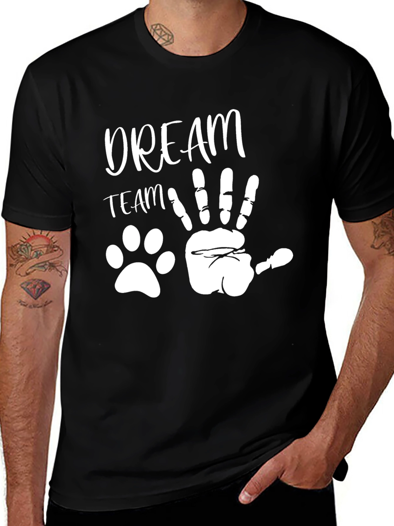 Dream Team Hand & Paw Print Graphic Tee