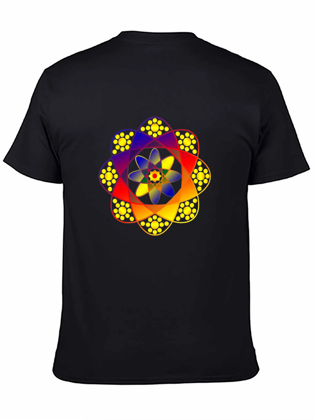 Geometric Mandala Graphic Print Black Tee