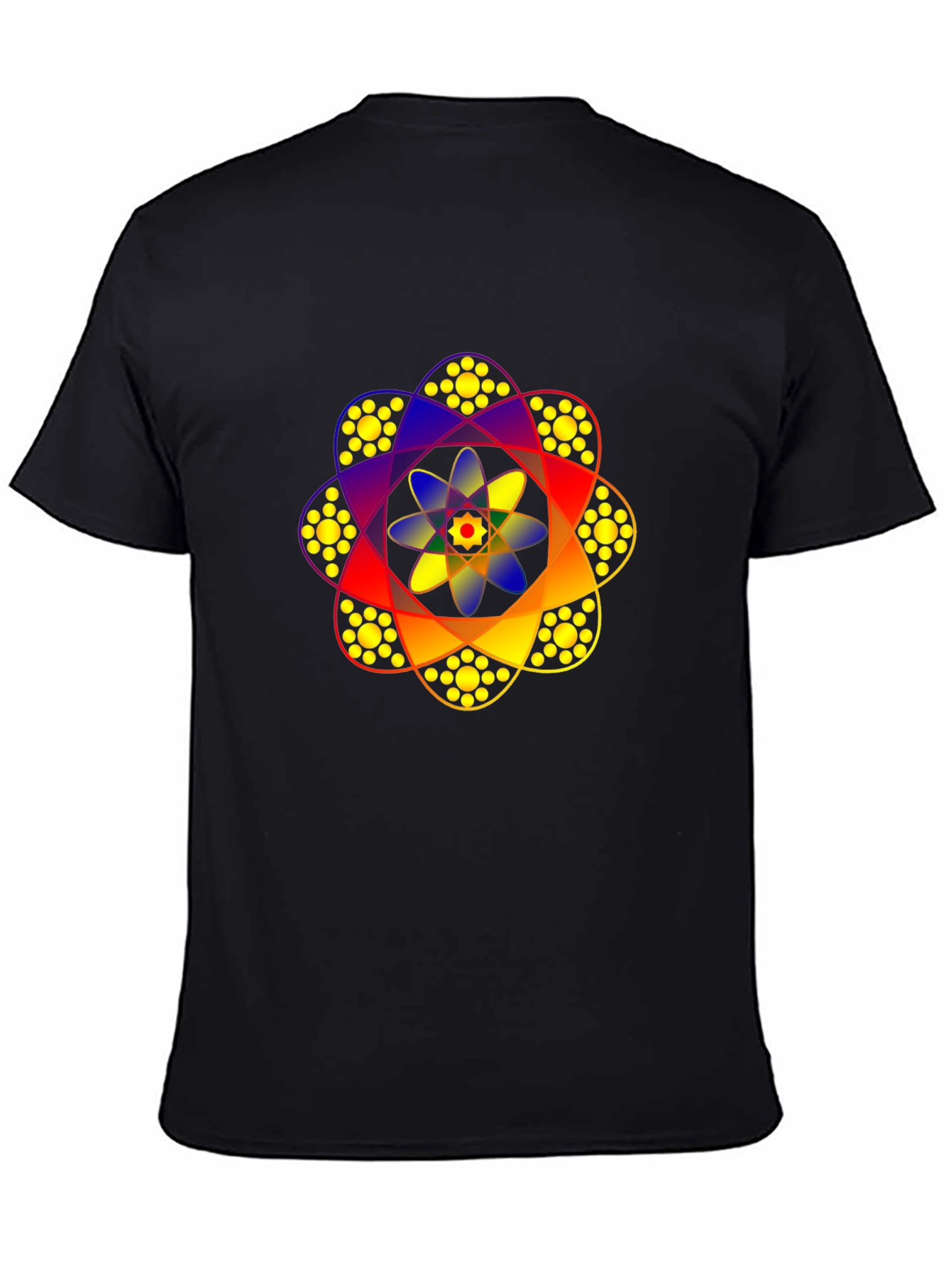 Geometric Mandala Graphic Print Black Tee