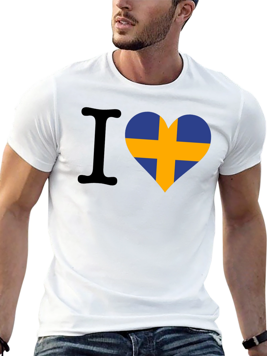 I Love Sweden T-Shirt - Swedish Flag Heart Tee