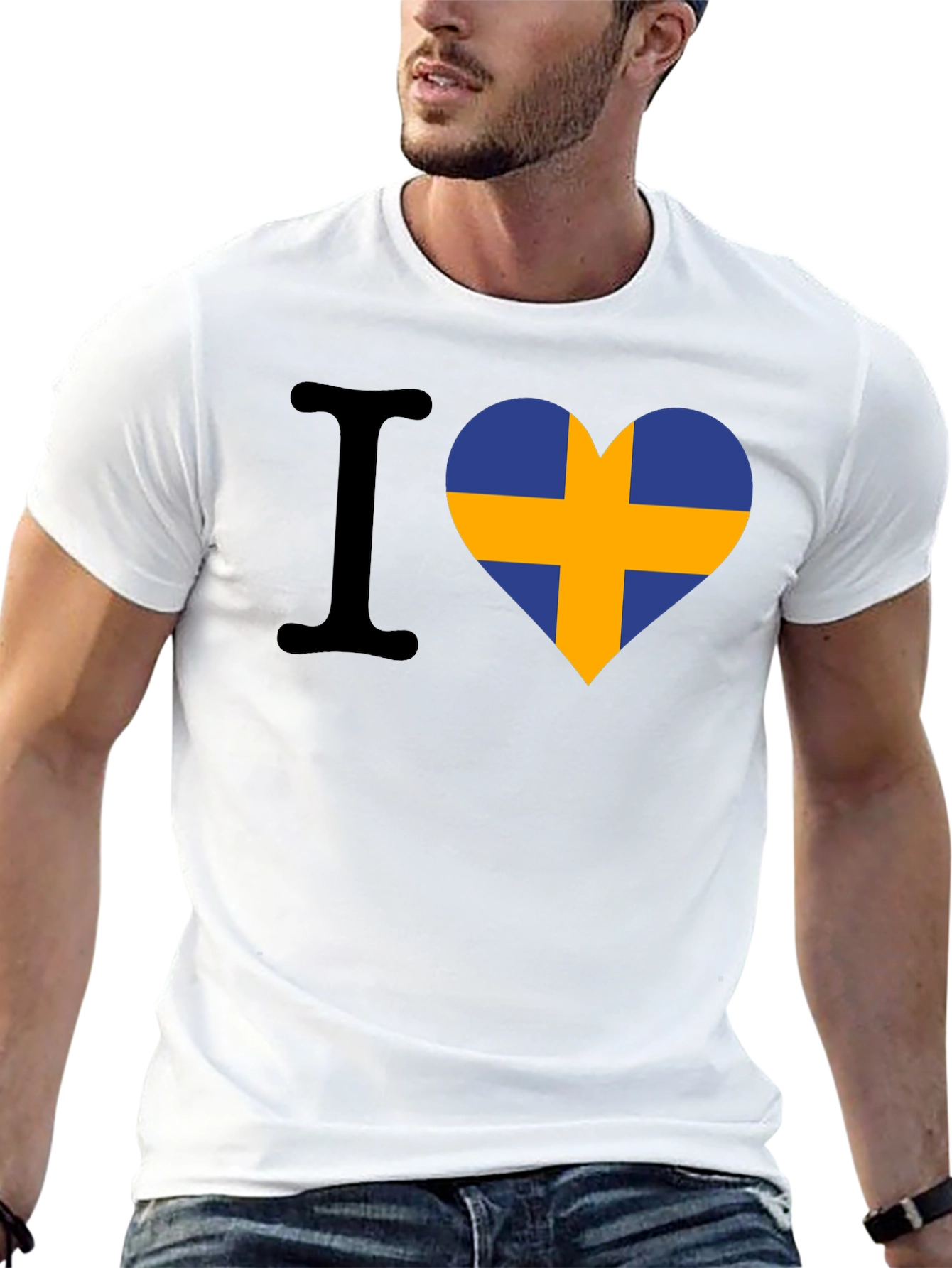 I Love Sweden T-Shirt - Swedish Flag Heart Tee