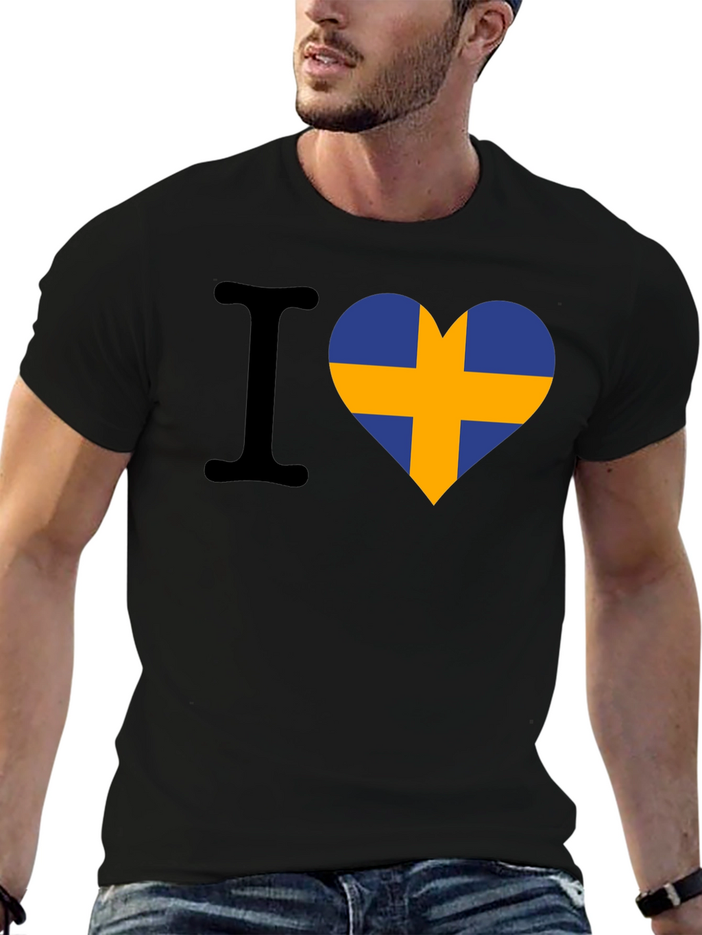 I Love Sweden T-Shirt - Swedish Flag Heart Tee