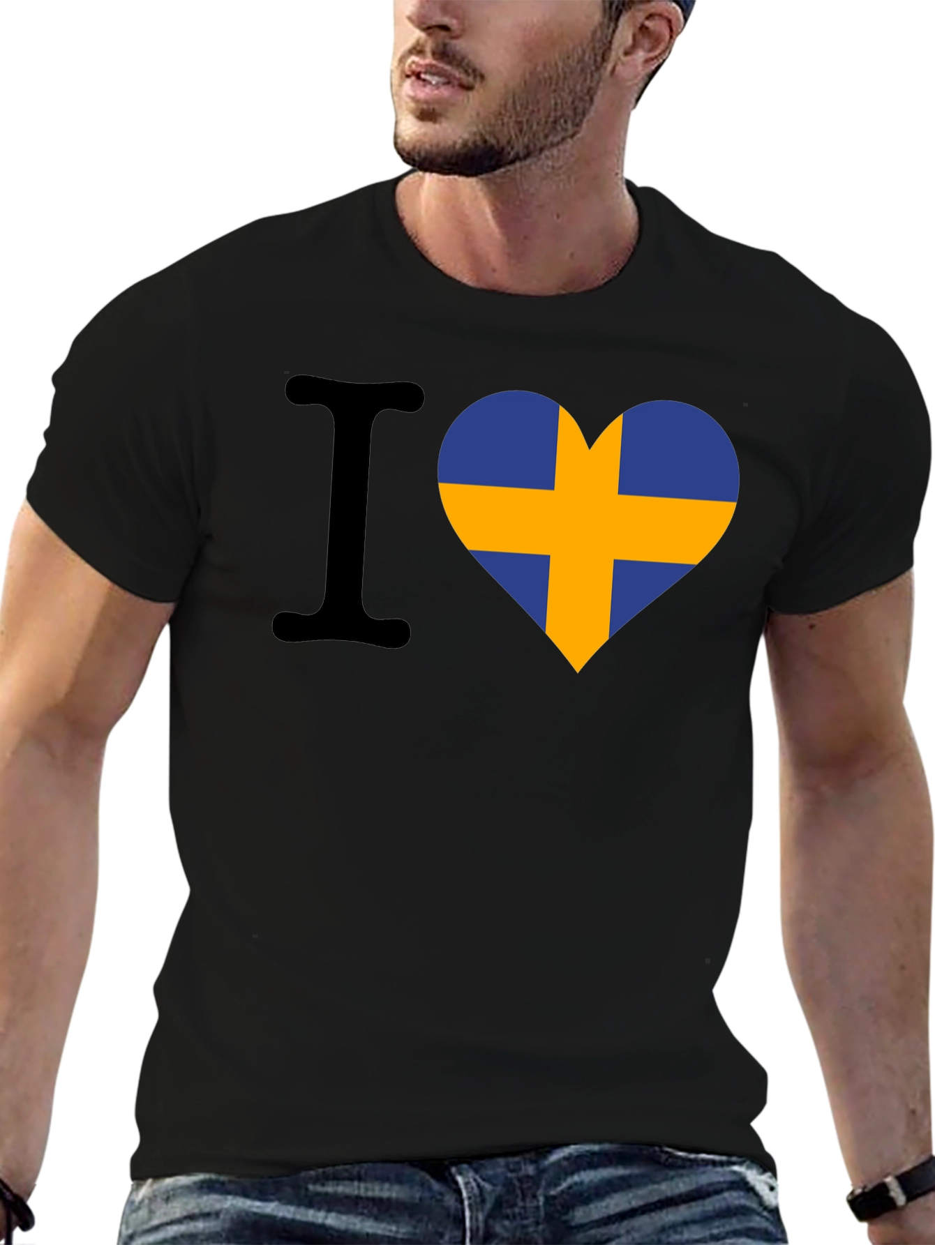I Love Sweden T-Shirt - Swedish Flag Heart Tee