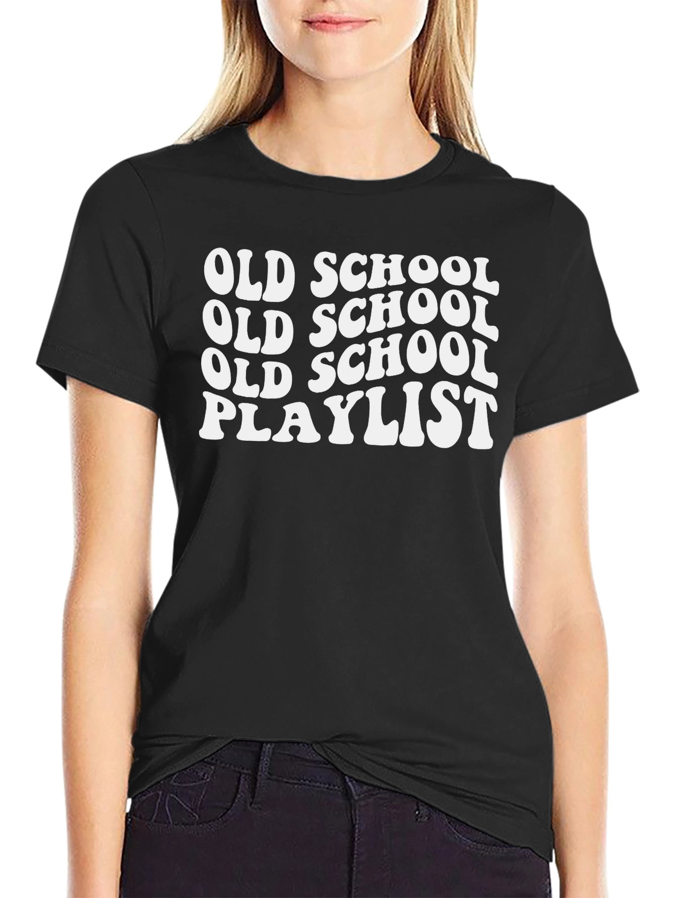 Old School Playlist Black T-Shirt
