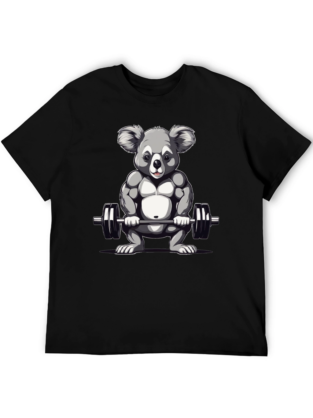 Koala Weightlifter Graphic Tee - Black