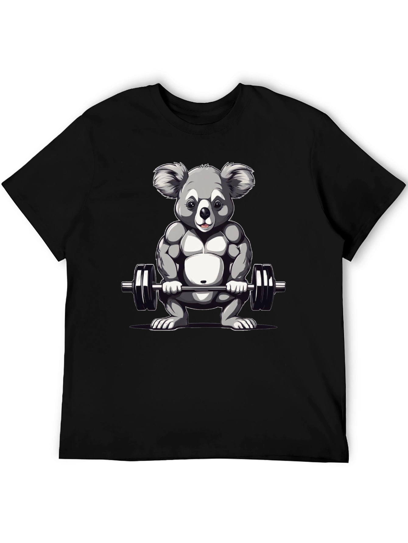 Koala Weightlifter Graphic Tee - Black