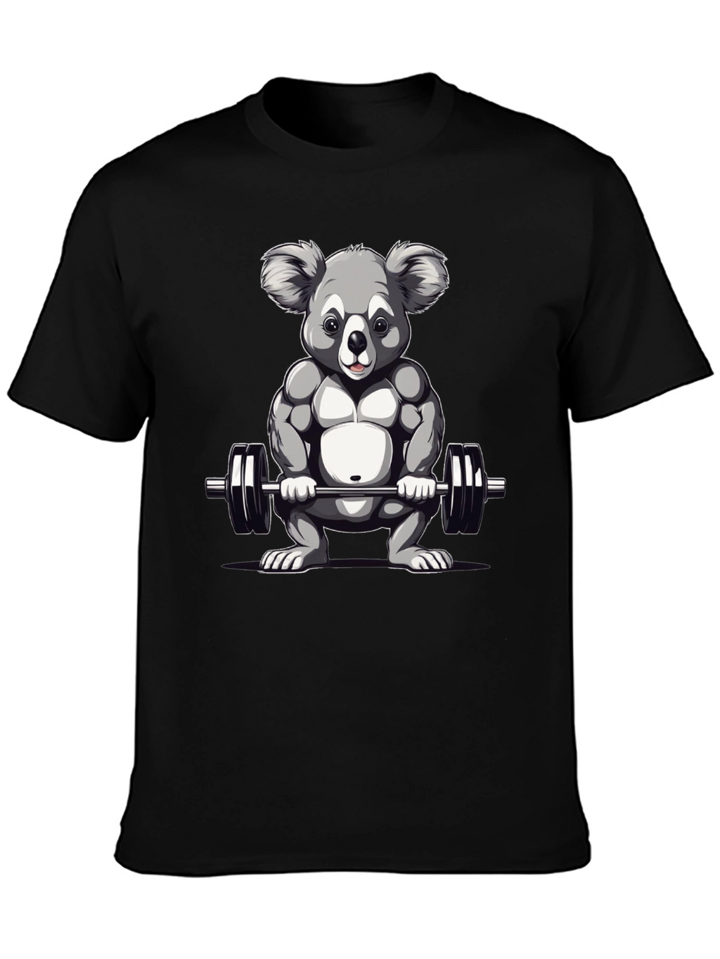 Koala Weightlifter Graphic Tee - Black
