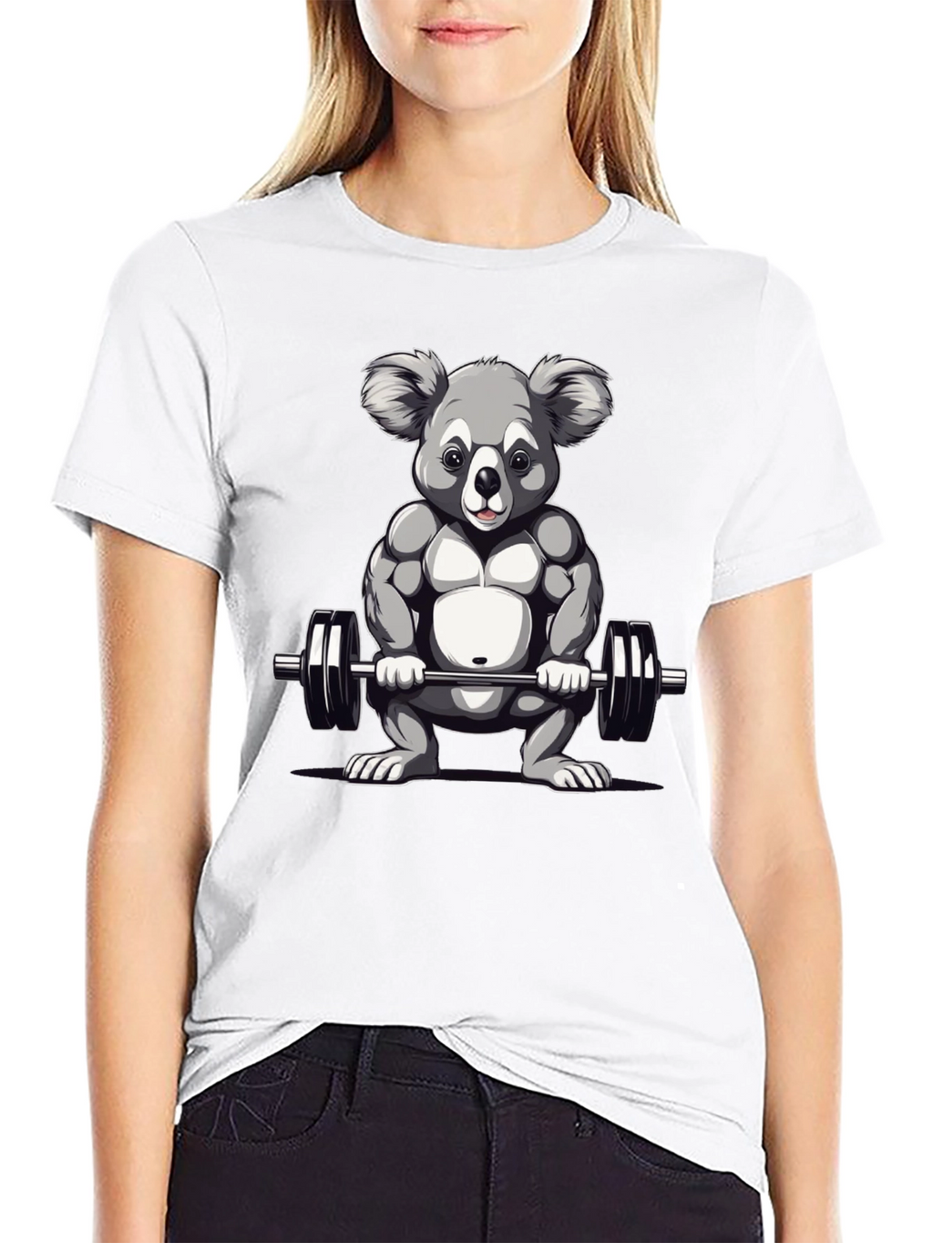 Koala Weightlifter Graphic Tee - Black