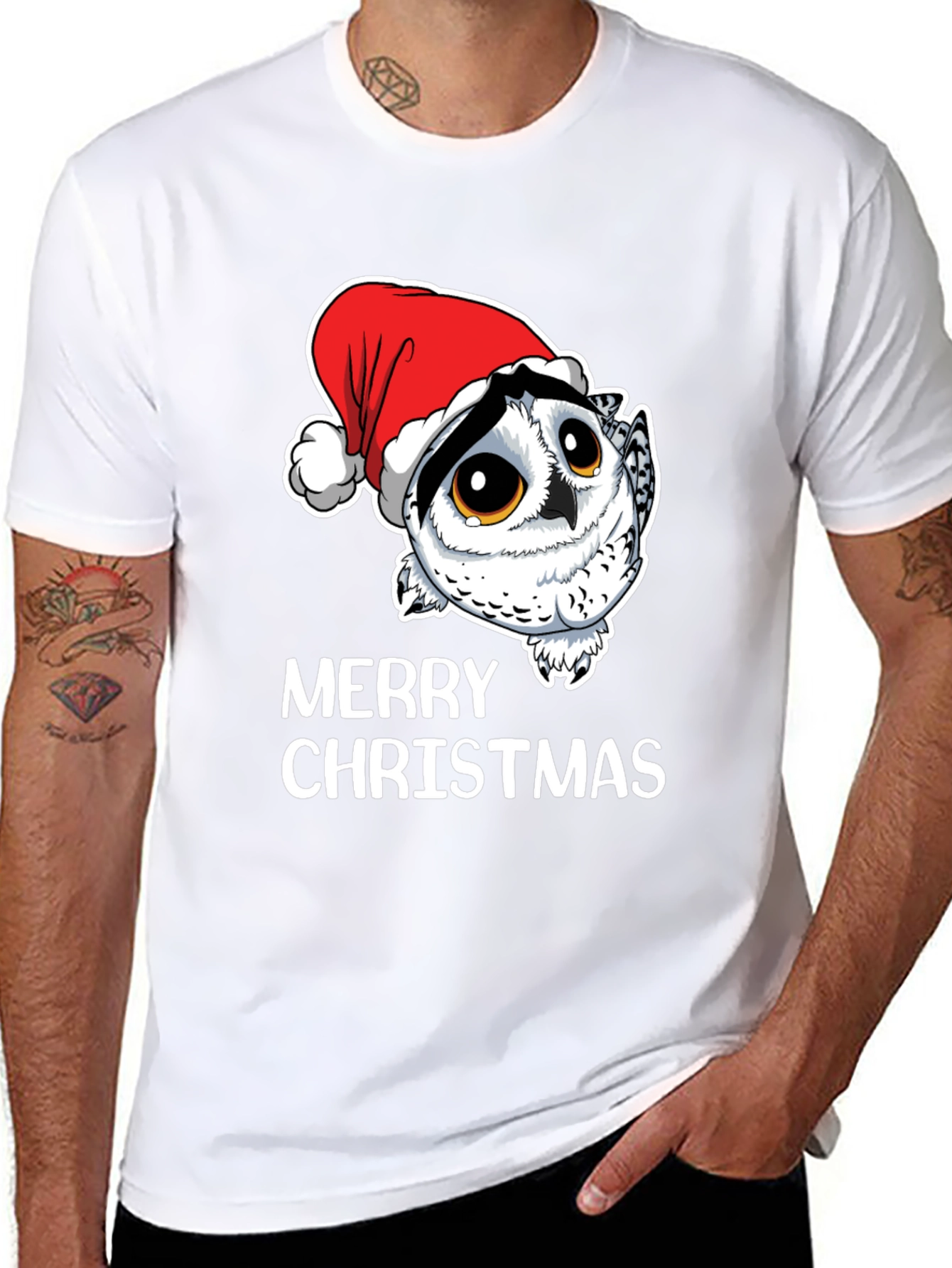 Owl Christmas T-Shirt - Merry Christmas