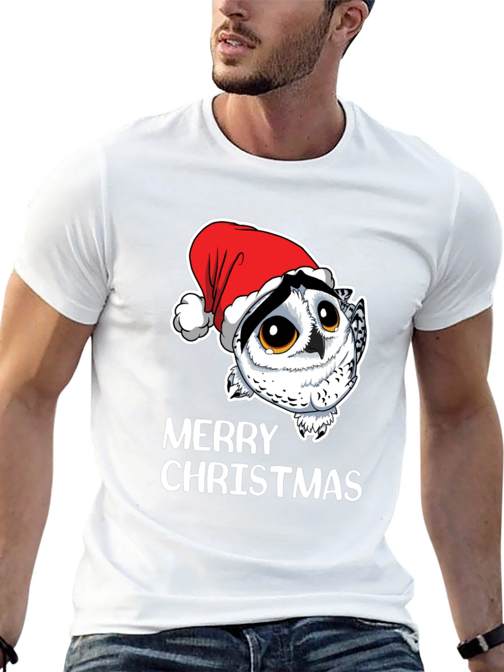 Owl Christmas T-Shirt - Merry Christmas