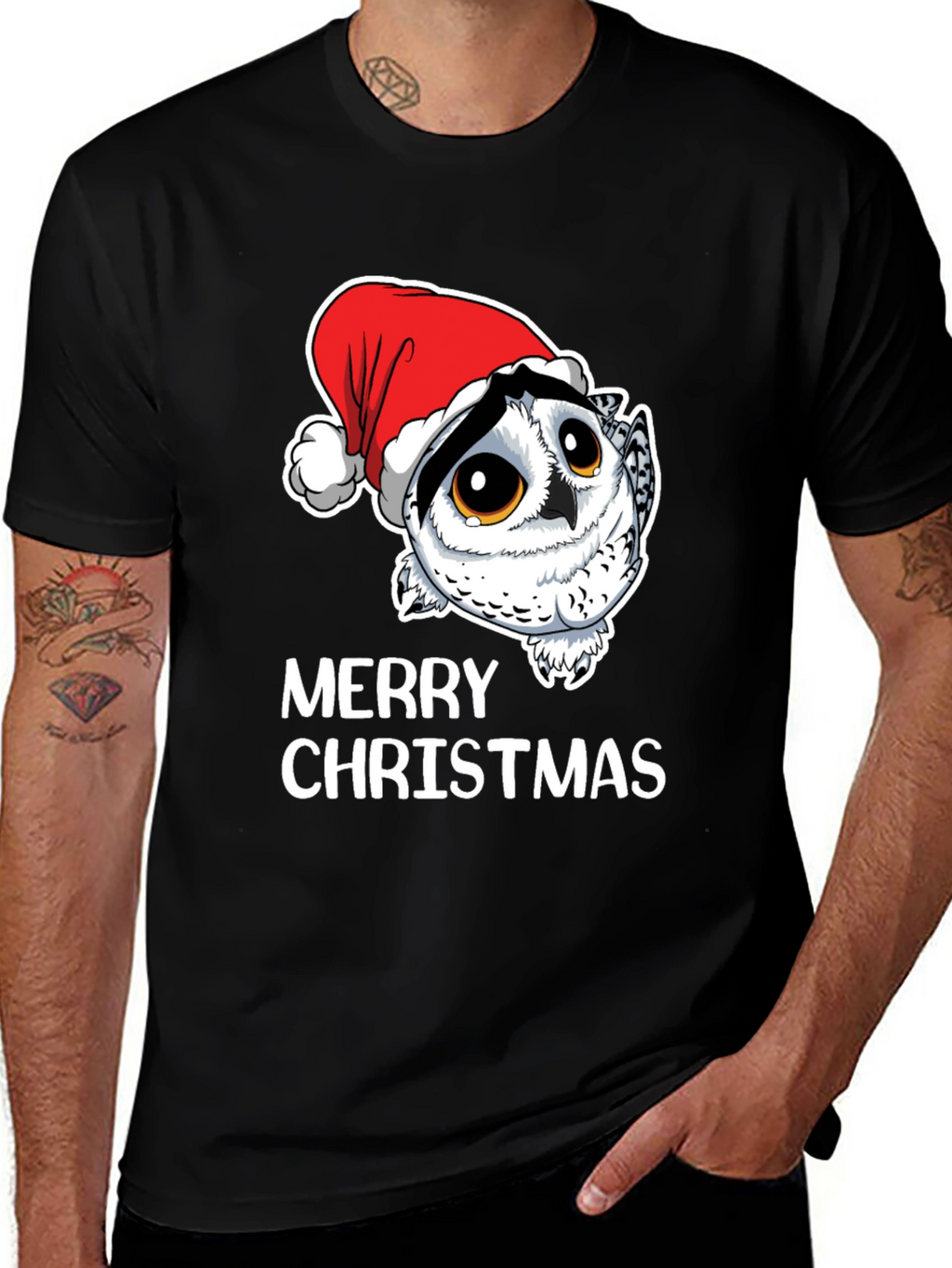 Owl Christmas T-Shirt - Merry Christmas