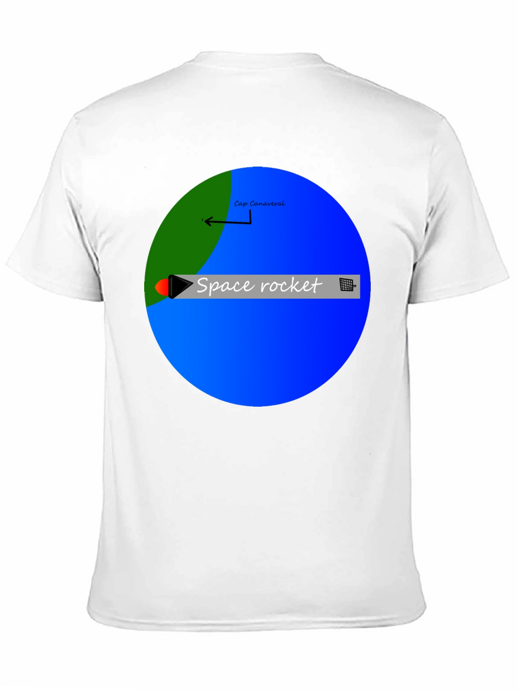 Space Rocket Graphic Black T-Shirt