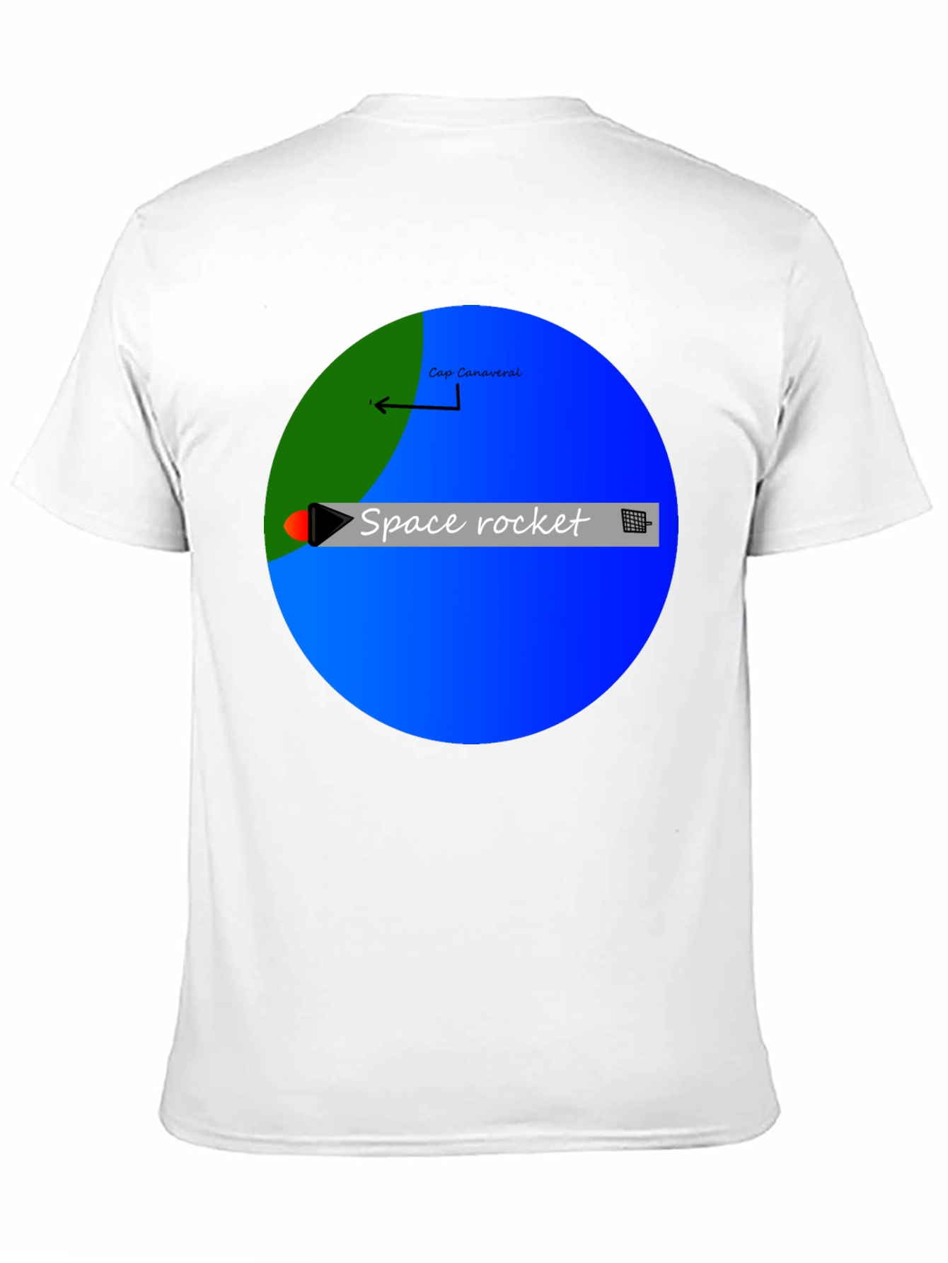 Space Rocket Graphic Black T-Shirt