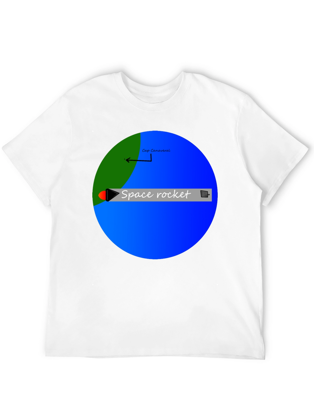 Space Rocket Graphic Black T-Shirt