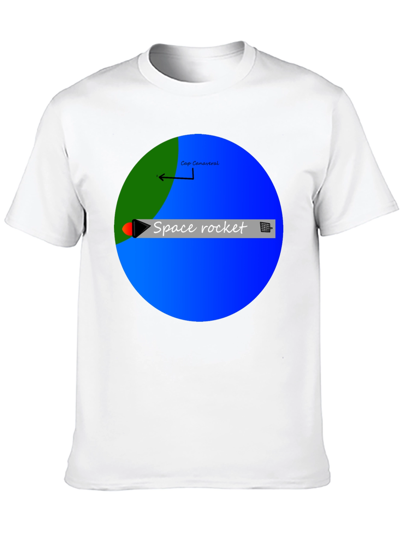 Space Rocket Graphic Black T-Shirt
