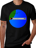 Space Rocket Graphic Black T-Shirt