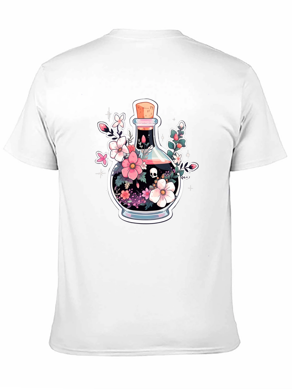 Skull Potion Floral Black T-Shirt