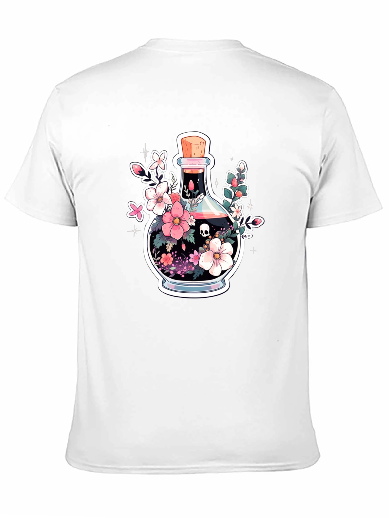 Skull Potion Floral Black T-Shirt