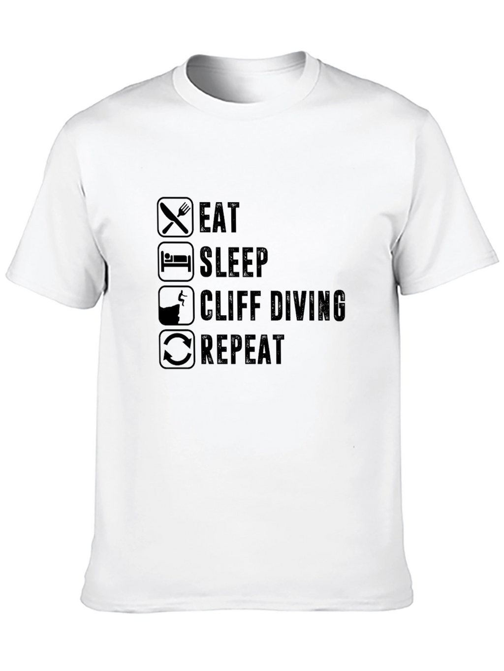 Eat Sleep Cliff Diving Repeat Graphic T-Shirt