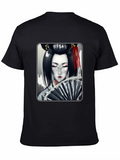 Geisha Graphic Tee - Artistic Print T-Shirt