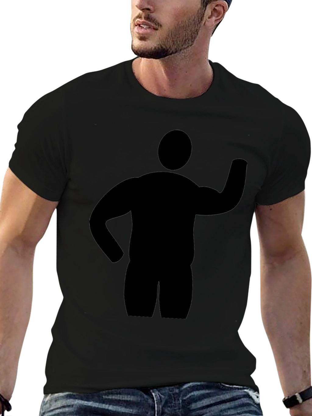 Silhouette Man Graphic Tee - Classic Black T-Shirt