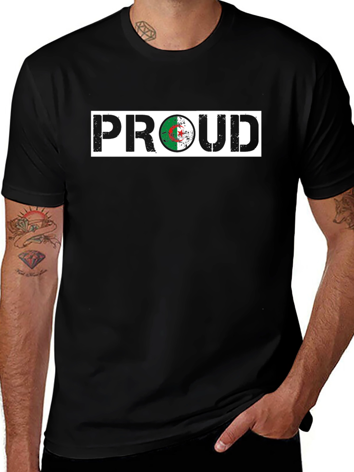 Proud Algeria Flag T-Shirt - Black