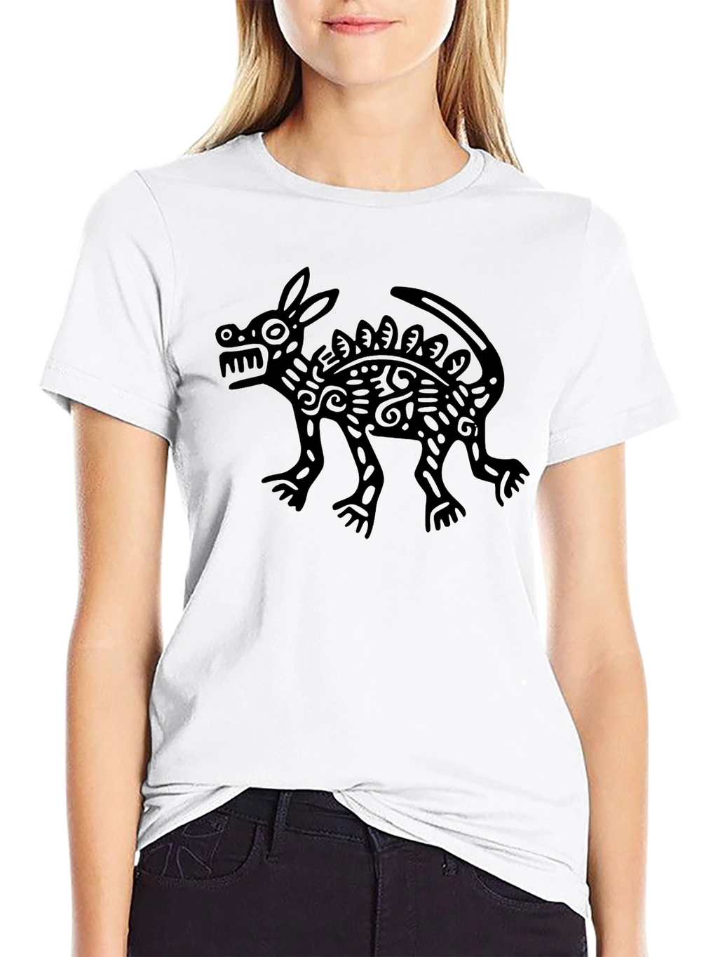 Aztec Dog T-Shirt - Black Graphic Tee