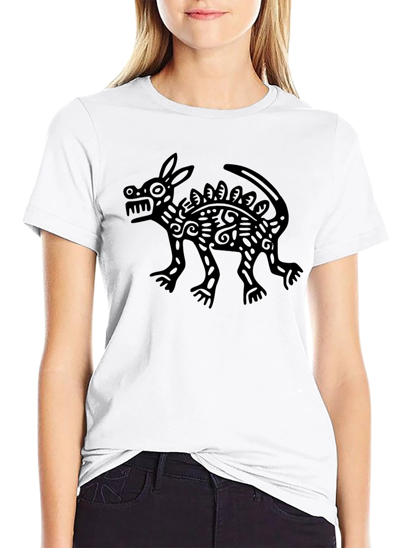 Aztec Dog T-Shirt - Black Graphic Tee