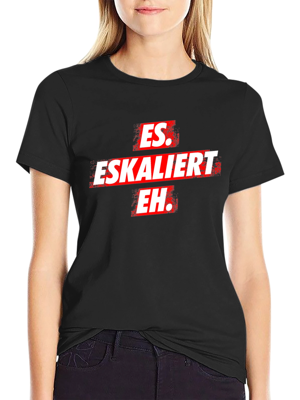 Es Eskaliert Eh T-Shirt -  Black Novelty Tee