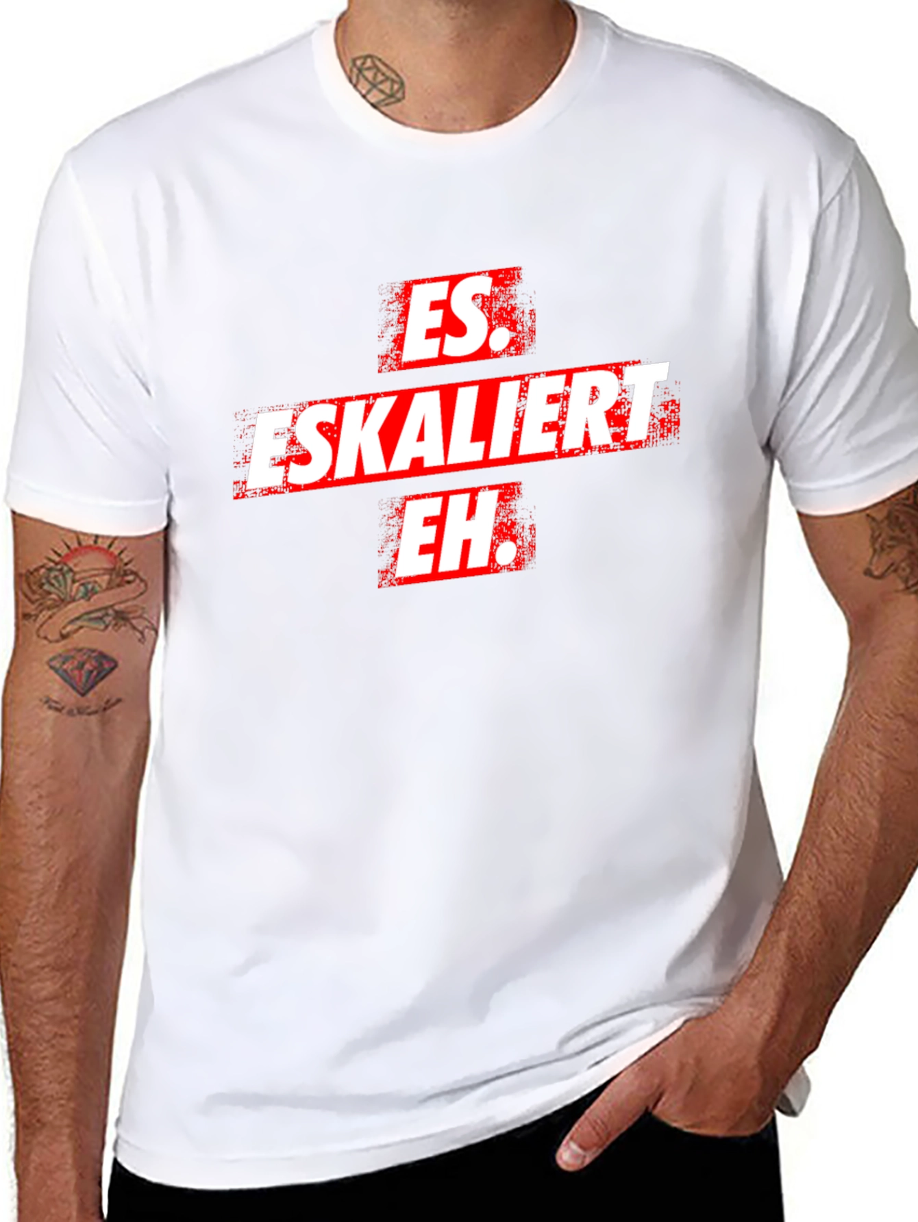 Es Eskaliert Eh T-Shirt -  Black Novelty Tee