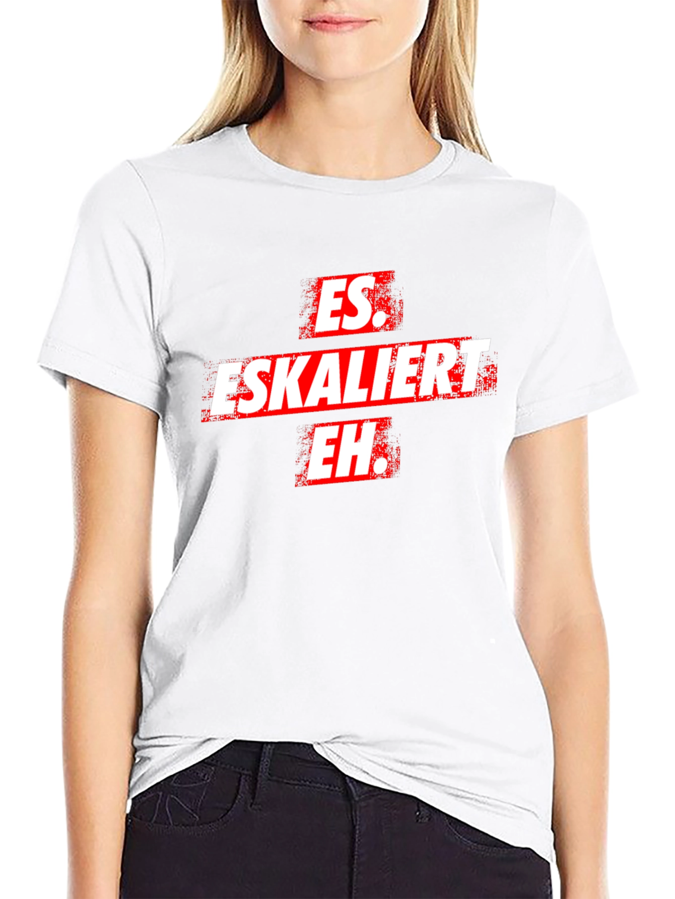 Es Eskaliert Eh T-Shirt -  Black Novelty Tee