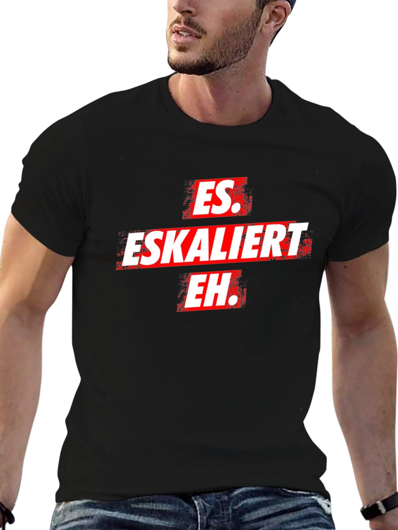 Es Eskaliert Eh T-Shirt -  Black Novelty Tee