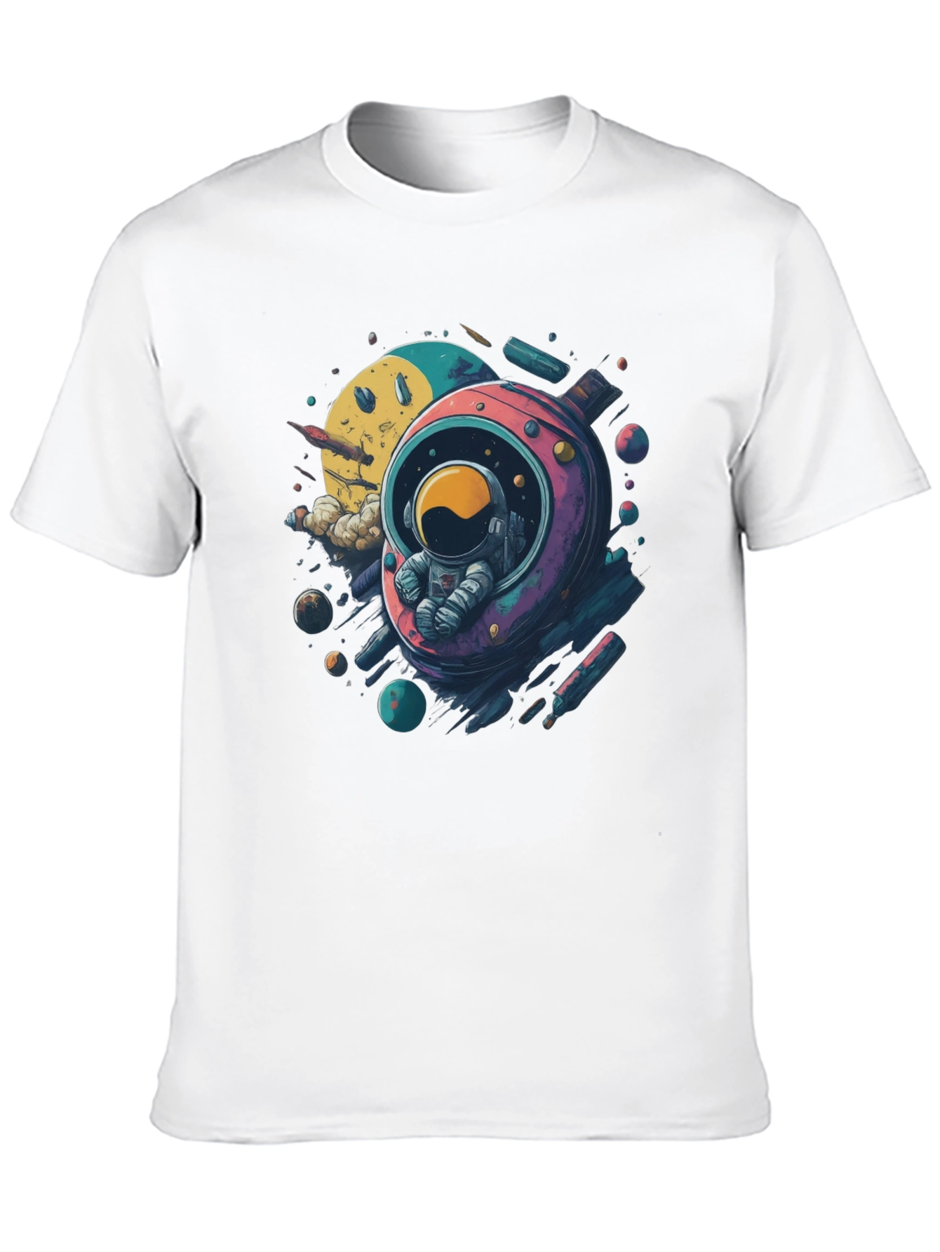 Astronaut in Space Black T-Shirt